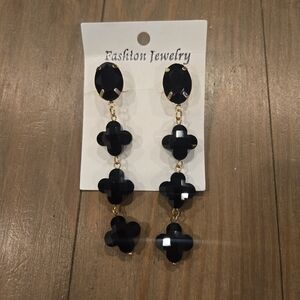 Elegant Black Dangle Earrings - NWT